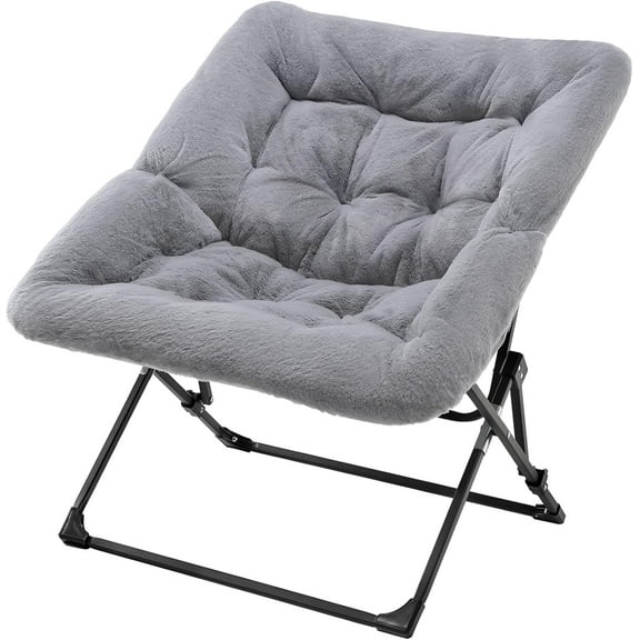 Zzistar Comfy Chair for Adults, Lazy Sofa Chair Soft Faux Fur Folding Lounge for Bedroom Living Room Dorm Rooms