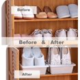 thumbnail image 4 of Fentes à Chaussures, Organisateur de Chaussures 2 Pcs Boîte de Rangement Verticale en Plastique à Trois Compartiments, 4 of 5