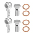 thumbnail image 1 of 14 mm ID 10 mm OD M14x1.5 Banjo Bolt Manguera Barb Accesorios Universal Banjo Fitting Línea de combustible con arandela de tornillo para motocicleta tono plateado - Paquete de 8, 1 of 1