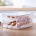 thumbnail image 1 of Organizador de huevos rodante automático, dispensador de huevos para nevera, contenedor de almacenamiento de huevos de gran capacidad de 2 capas para, 1 of 8