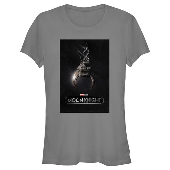 Junior's Marvel: Moon Knight Crescent Dart Poster Graphic Tee Charcoal X Large
