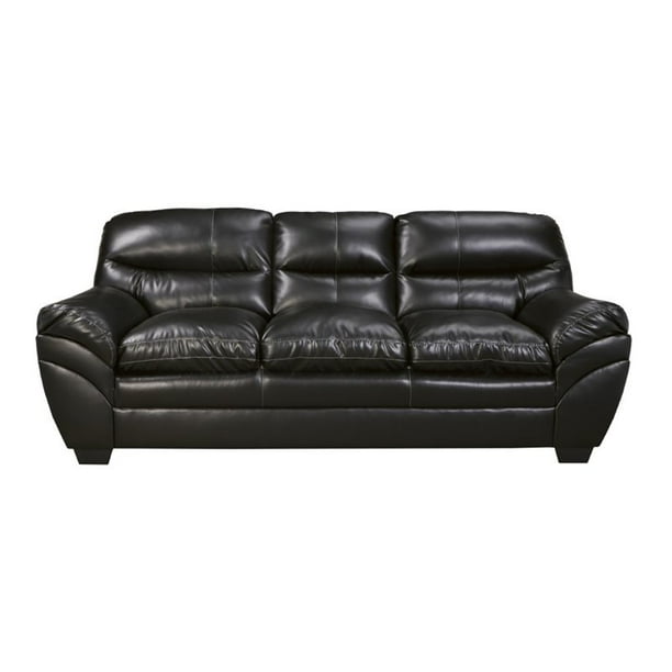 Kingfisher Lane Leather Sofa In Black Walmart Com Walmart Com