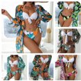 thumbnail image 1 of Three-piece sandy beach bikini Mesh Split Swimsuit for Women bikini, 1 of 6
