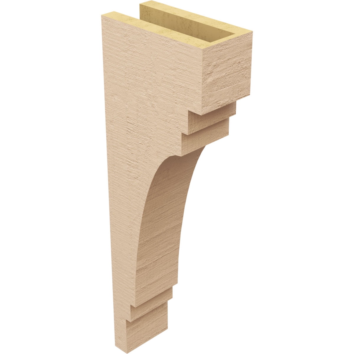 4"W x 8"D x 24"H Thin Pescadero Rough Cedar Woodgrain TimberThane Corbel, Primed Tan
