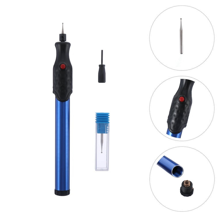 NUOLUX Mini Size DIY Electric Etching Engraving Pen Glass Metal Engraver Pen  Engrave Carve Tool No Battery Included(Blue) 