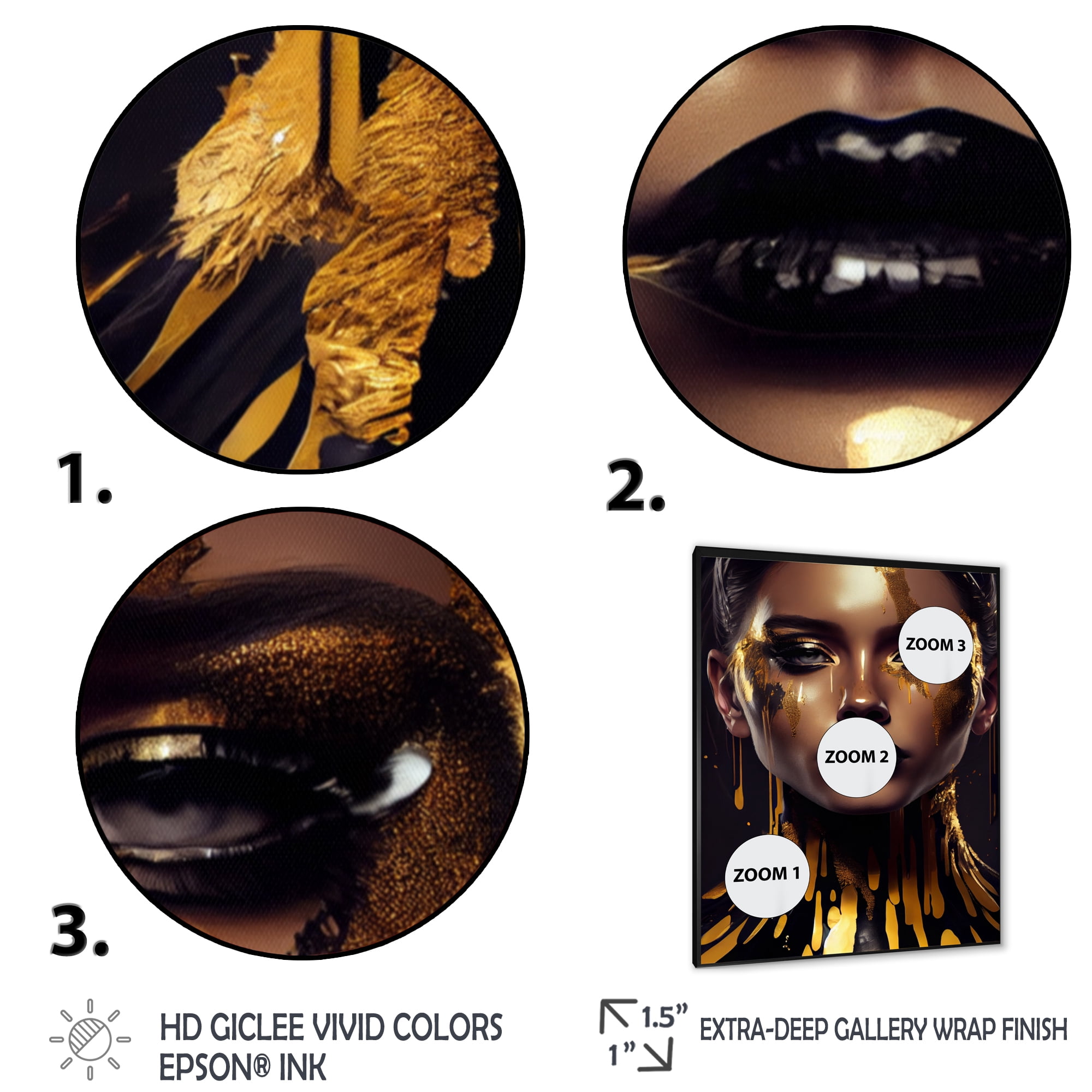 Designart Sensual Liquid Gold Woman II Framed Wall Art