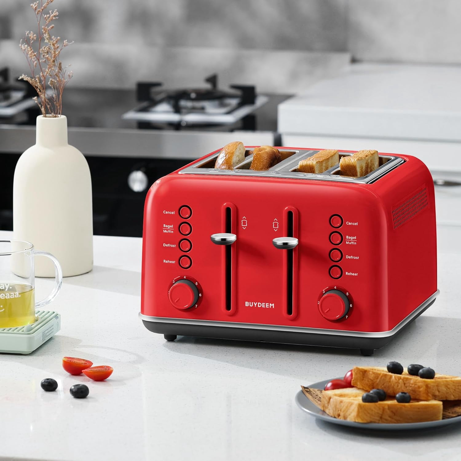 DT620 2-Slice Toaster, Extra Wide Slots, Retro Stainless Steel with High Lift Lever, Bagel and Muffin Function, Removal Crumb Tray, 7-Shade Settings,Mellow Yellow