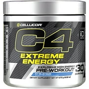 Cellucor C4 Extreme Energy Pre-Workout Powder, Icy Blue Razz, 30 Servings