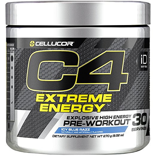 Cellucor C4 Extreme Energy Pre-Workout Powder, Icy Blue Razz, 30