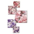 thumbnail image 3 of Designart "Ethereal Flourishing Rococo XXI" Floral Wall Art Set Of 5 - Pink Cottage Living Room Metal Art Set, 3 of 6