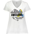 thumbnail image 3 of Inktastic Im Down Right Awesome Down Syndrome Awareness with Arrow Women's Plus Size V-Neck T-Shirt, 3 of 5