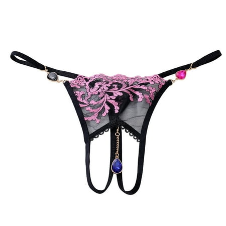 

1Pc Lace Embroider G-string Fashion Opening T-back Sexy Underpants Flirting Thong for Women