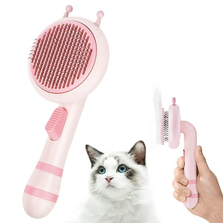 Cat Grooming Brush Self Cleaning, Pet Dog Slicker Brush, Pink Cat Comb for  Puppy Small Dog Massage,Cat Hair Brush for Long Short Haired Cats Dogs,  Removes Loose Hair and Tangles-Pink | Walmart