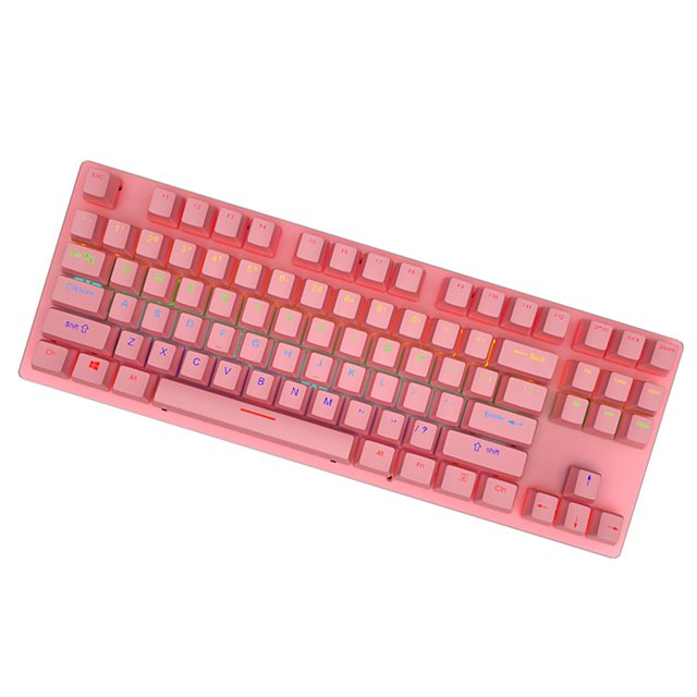 Milaget USB Punk 87 Keys Wired Gaming Keyboard Multiple Modes Waterproof Quiet Pink