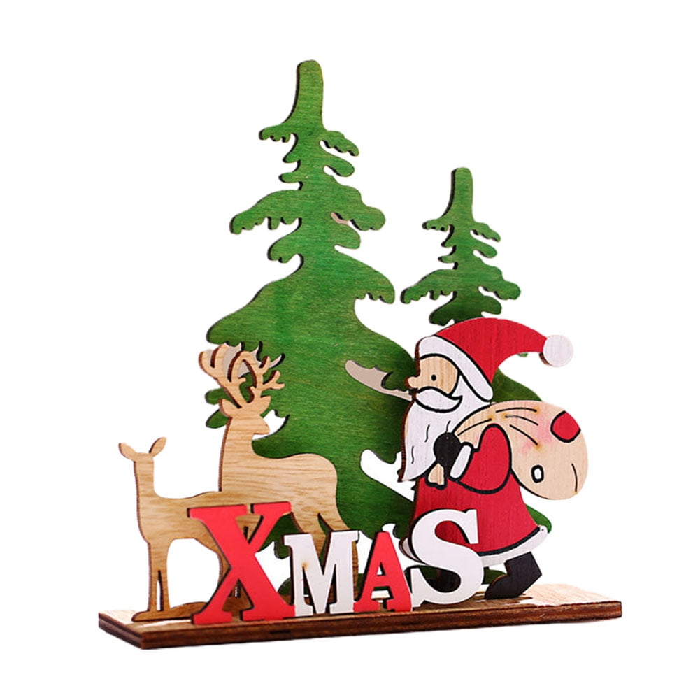 10pcs Christmas Tree Hanging Wooden Ornaments Reindeer Craft Elk Xmas Tree Decor 10pcs Christmas Tree Hanging Wooden Ornaments Reindeer Craft Elk Xmas Tree Decor