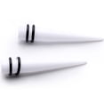 thumbnail image 2 of Body Candy 00G 2Pc Unisex Ear Expanders White Acrylic Straight Taper Ear Stretching Kit Set of 2 10mm, 2 of 3