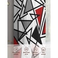 thumbnail image 6 of Abstract Lines Sheer Curtains 2 Panels Set Black Gray Red Triangle Geometric Modern Sheer Window Curtains Light Filtering Rod Pocket Voile Drapes for Bedroom Living Room 52"X96", 6 of 8