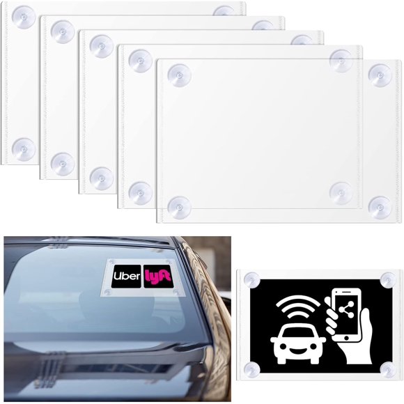 shiyou-Set of 6 6 Pcs Parking Permit Holder Sun Protection Clear PVC Removable Pocket Holder for Car Windshield Parking Tag Pouch with 24 Pcs Double Sided Strong Suction Cups for Placard Pass