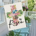 thumbnail image 5 of Spring Easter House Flag 28 x 40 Inch He is Risen Cross Religious With Eggs Flowers Decorative Double Sided Burlap Flag for Farmhouse Yard Holiday Decoration, 5 of 5
