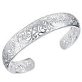 thumbnail image 2 of Yesbay Women's 925 Sterling Silver Bezel Hollow Cuff Bangle Open Bracelet,2pcs, 2 of 6