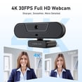 thumbnail image 4 of Vizolink 4K /25FPS Webcam for PC, Noise-Cancelling Mics and Speaker, Zoom Remote, Privacy Cover, Tripod, Autofocus, 112°FOV, for Video Call and Conference, 4 of 8