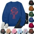 thumbnail image 4 of Cute Lobster Sweatshirt, Vintage Red Lobster Shirt, Funny Graphic Long Sleeve Unisex Tops Fall Fashion For Women 2025 Trendy (Pink,Large), 4 of 4