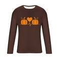 thumbnail image 6 of UVEASISHA Halloween Gifts for Men Big and Tall Long Sleeve T-Shirts Novelty Pumpkin Heart Print Graphic Tees Holiday Casual Workout Shirt Coffee L, 6 of 6