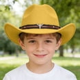 thumbnail image 2 of Baby Toddler Bucket Hat for Infant Boys Girls Kids Breathable Sun Hat with Chin Strap Childrens Woolen Hat With UpturnedCowboy Hat Head Accessory Solid Color Top Hat Wide Brimmed Hat, 2 of 7
