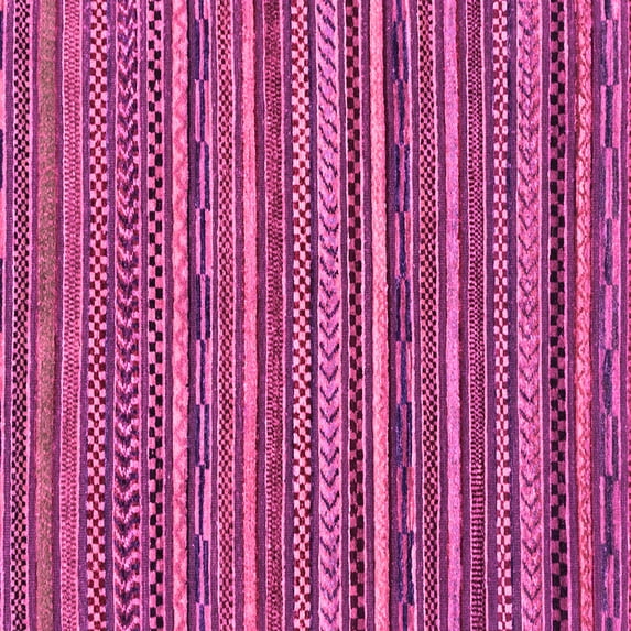 Ahgly Company Indoor Square Abstract Pink Modern Area Rugs, 7' Square