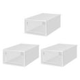 thumbnail image 4 of Tnobhg 3 Pcs Transparent Shoe Storage Box Stackable Ventilation Hole Prevent Bad Odor Large Capacity with Side Door Home High Heels Sneakers Organizer, 4 of 7