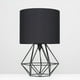 thumbnail image 4 of Lámpara de mesa YONGSHENG negra estilo cesta retro con pantalla de tela negra E14, 4 of 5