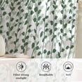 thumbnail image 6 of Green Ivy Leaves Semi Sheer Curtains Drapes for Living Room,Bedroom,French Doors Window 84 Inches Long,Spring Plants Botanical Modern Country Rod Pocket Chiffon Curtain Drapery Voile Draperies Panel, 6 of 8