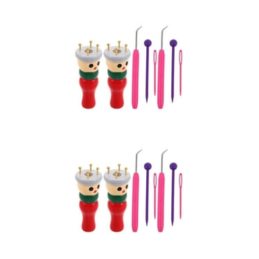 Masteelf 2 Sets  Wooden Knitting Tool for Kids and Adults DIY Yarn Spindle for Crafting Hats and Scarves Crochet Spool and Yarn Spinner for Woolen Projects