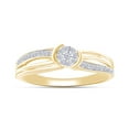thumbnail image 2 of AFFY 1/10 Carat Round Shape Natural White Diamond Promise Ring For Women's In 14K Yellow Gold Plated 925 Sterling Silver Sterling Silver (0.1 Cttw, I2-I3 Clarity), Ring Size-6, 2 of 4