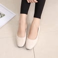 thumbnail image 4 of Viluyesy Womens Ballet Flats, Shallow Comfortable Slip-On Casual Dressy Work Office Shoes Beige US7.5, 4 of 7