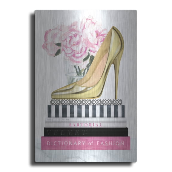 Luxe Metal Art 'Get Glam II' by Victoria Borges, Metal Wall Art, 16" x 24"