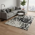 thumbnail image 2 of HomeRoots 675136 8 x 10 ft. Black & Ivory Abstract Transitional Washable Machine Made Rectangle Area Rug with UV Protection, 2 of 9
