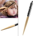thumbnail image 5 of Small Round Hair Brush Nylon Bristles Wood Handle Stylist Women Men L, 5 of 8