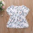 thumbnail image 2 of PENGXIANG Enfants Bébé Filles Robe Arc-en-Ciel Imprimé Plage Robes Robe de Plage Maillots de Bain Couvrir Blanc 2-3 Ans, 2 of 8