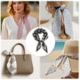 thumbnail image 5 of Unique Bargains 1 Pc Silk Scarf Pattern Print Neck Scarf Blue White Brown, 5 of 5