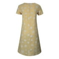 thumbnail image 4 of Outfmvch plus size dress for women Plus Size Casual Daisy Printed V-neck Short Sleeve Loose Knee-Length Dress womens dresses fall dresses, 4 of 7