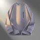 thumbnail image 1 of pstuiky Camisas casuales de manga larga para hombre, Blusas/camisas casuales de moda para hombre, de color liso, de manga larga, cuello redondo, bolsillo y cremallera s, 1 of 4