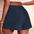 thumbnail image 4 of Womens Casual Shorts Elastic Waisted Drawstring Solid Comfy Lightweight Cotton Linen Shorts with Two Front Pockets, 4 of 7