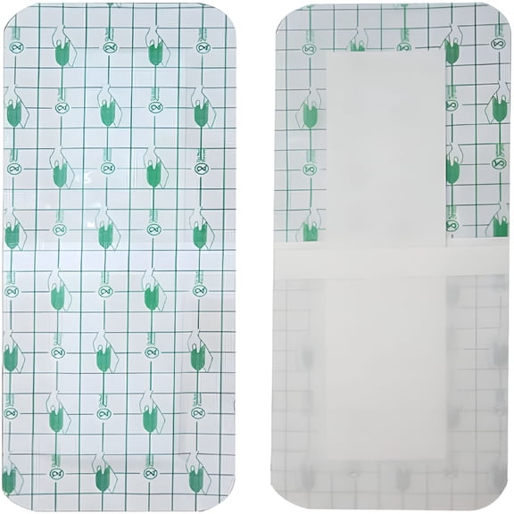 XIRQI 10 Pcs Waterproof Transparent Adhesive Wound Dressing 4"x10" Waterproof Shower Protector Bandage Knee Replacement Surgery Bandage Disposable Bath Posts Self-Paste 4in x 10in