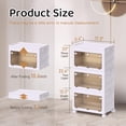 thumbnail image 3 of SONGWAY Stackable Storage Bins with Lids - 10Gal/40Qt Folding Storage Box with Doors and Wheels, Collapsible Closet Organizers and Storage, Plastic Storage Containers for Home Office, 3 Pack, 3 of 7
