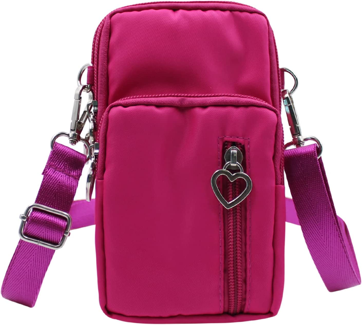 YOUIGIFTS 3Layers Crossbody Bag Cellphone Pouch Armband Wallet Nylon Smartphone Purse with