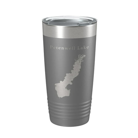 

Petenwell Lake Map Tumbler Travel Mug Insulated Laser Engraved Coffee Cup Wisconsin 20 oz Dark Gray