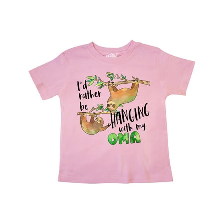 

Inktastic Id Rather Be Hanging with my Oma- Cute Sloths Gift Toddler Boy or Toddler Girl T-Shirt