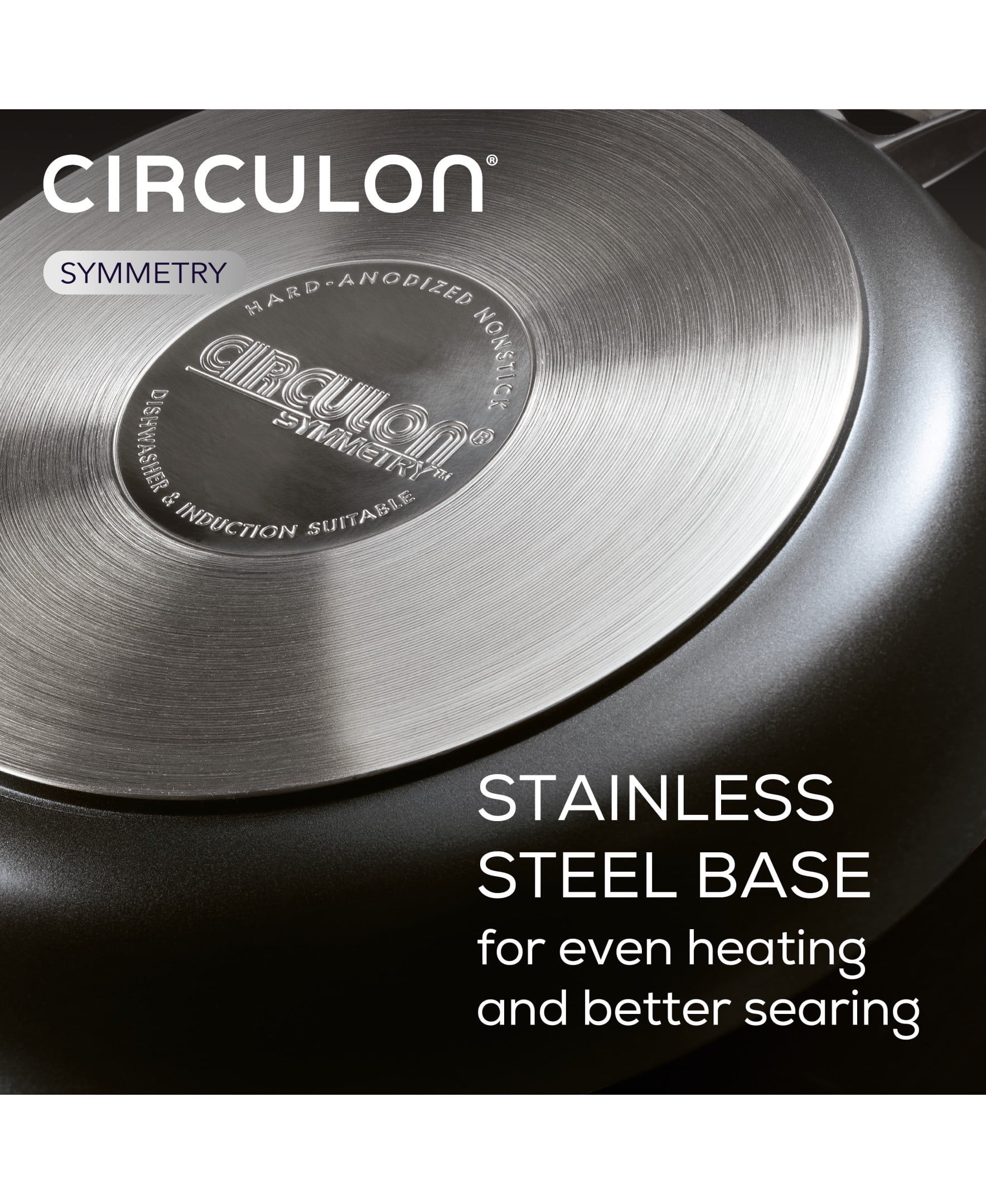Circulon Symmetry 4 Piece Hard-Anodized Nonstick Pots and Pans Set, Black