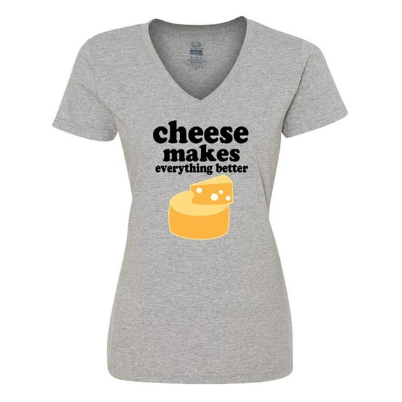 Inktastic Cheese Makes Everything Better Women's V-Neck T-Shirt